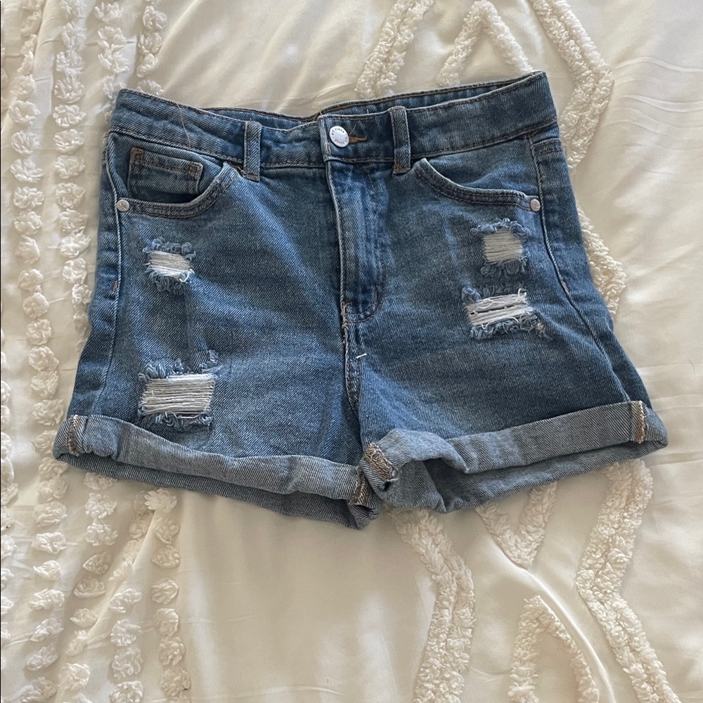 art class Blue Distressed Kids Shorts